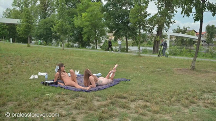 Bralessforever November 2024/Ellie and Viktoriia - Dared to Get Naked in the Park.mp4