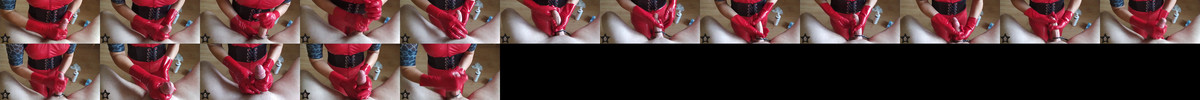 ruined handjob in red latex gloves screencaps